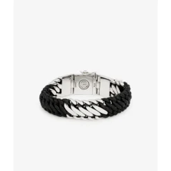 Buddha to Buddha Armband Ben Mix Zilver Leer Zwart Outlet