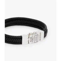 Buddha to Buddha Armband Edwin Small Leer Zwart Clearance