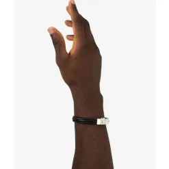Buddha to Buddha Armband Edwin Small Leer Zwart Clearance