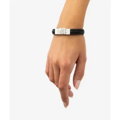 Buddha to Buddha Armband Edwin Small Leer Zwart Clearance