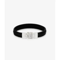 Buddha to Buddha Armband Edwin Small Leer Zwart Clearance