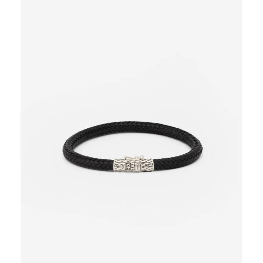 Buddha to Buddha Armband Ellen Leer Zwart Online