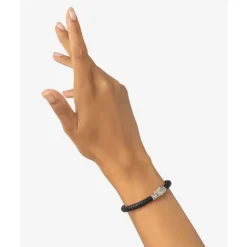 Buddha to Buddha Armband Ellen Leer Zwart Online