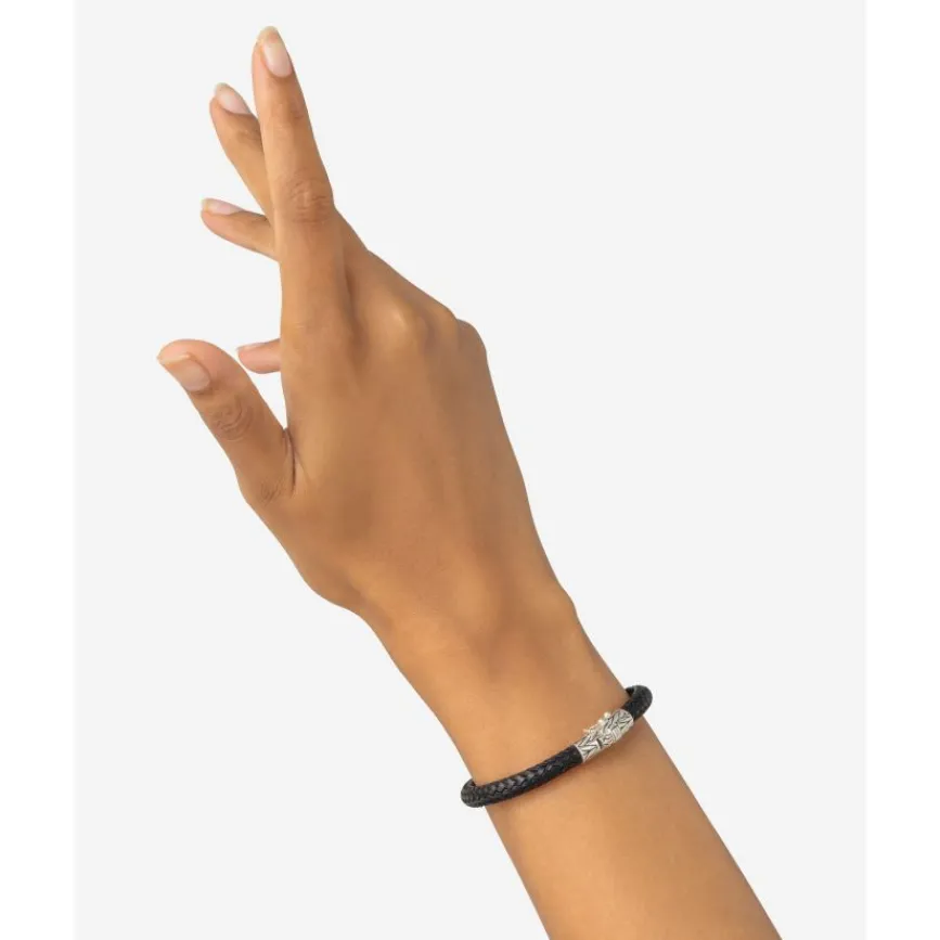 Buddha to Buddha Armband Ellen Leer Zwart Online