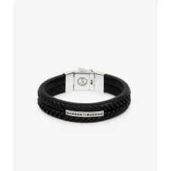 Buddha to Buddha Armband Komang Leer Zwart Fashion