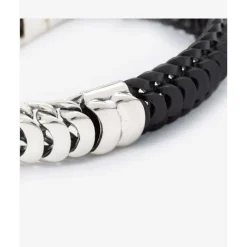 Buddha to Buddha Armband Lars Mix Zilver/Leer zwart Fashion