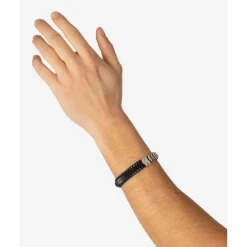 Buddha to Buddha Armband Lars Mix Zilver/Leer zwart Fashion