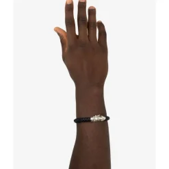 Buddha to Buddha Armband Mangky Small Leer Zwart Discount