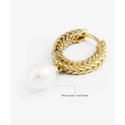 Buddha to Buddha Barbara Hoops Parel Verguld Zilver Fashion
