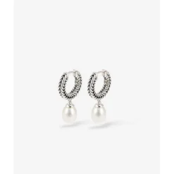 Buddha to Buddha Barbara Hoops Parel Zilver New
