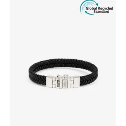 Buddha to Buddha Barbara Leren Armband Zwart Outlet