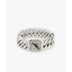 Buddha to Buddha Chain Groot Zwart Spinel Limited Armband Zilver Sale