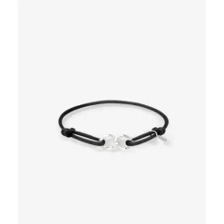 Buddha to Buddha Chain XS Koord Armband Zilver Zwart Fashion