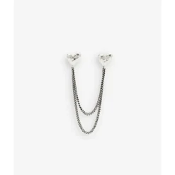 Buddha to Buddha Dubbel Hart Studs Single Piece Zilver Outlet