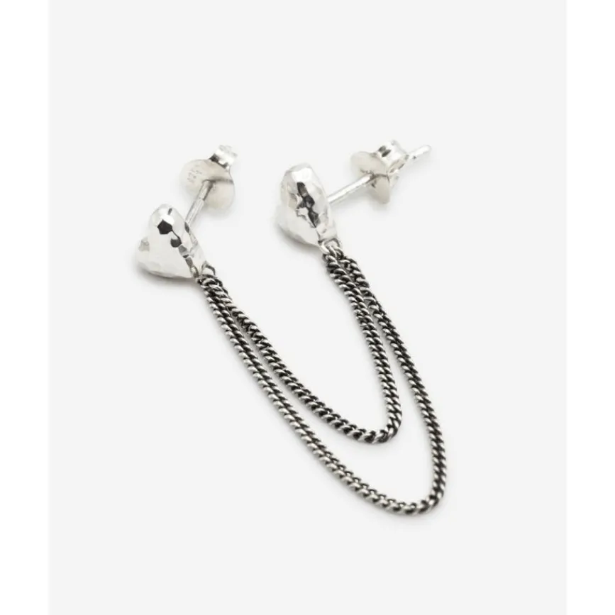 Buddha to Buddha Dubbel Hart Studs Single Piece Zilver Outlet
