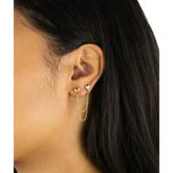 Buddha to Buddha Dubbel Hart Studs Single Piece Verguld Fashion
