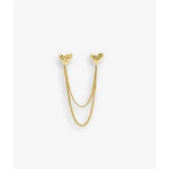 Buddha to Buddha Dubbel Hart Studs Single Piece Verguld Fashion