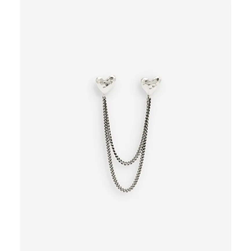 Buddha to Buddha Dubbel Hart Studs Single Piece Zilver Outlet