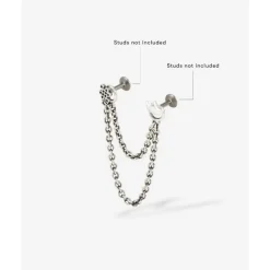 Buddha to Buddha Dubbele Chain Oorbel Connector Zilver Single Piece Outlet