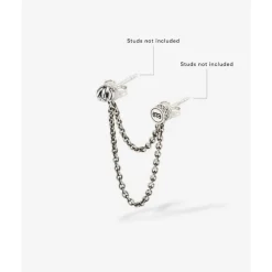 Buddha to Buddha Dubbele Chain Oorbel Connector Zilver Single Piece Outlet