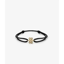Buddha to Buddha Endless Knot Koordarmband Goud 14kt Zwart Discount