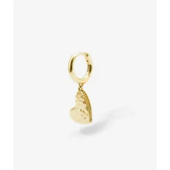 Buddha to Buddha Hart Oorbel Single Piece Verguld Outlet