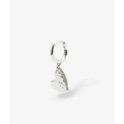 Buddha to Buddha Hart Oorbel Single Piece Zilver Best