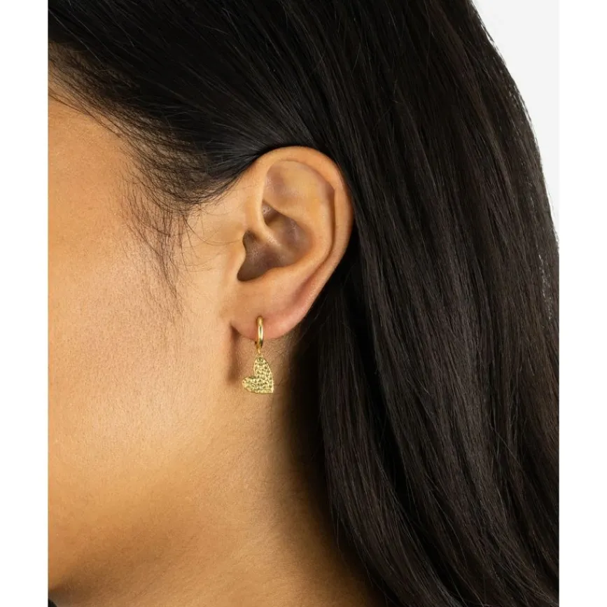 Buddha to Buddha Hart Oorbel Single Piece Verguld Outlet