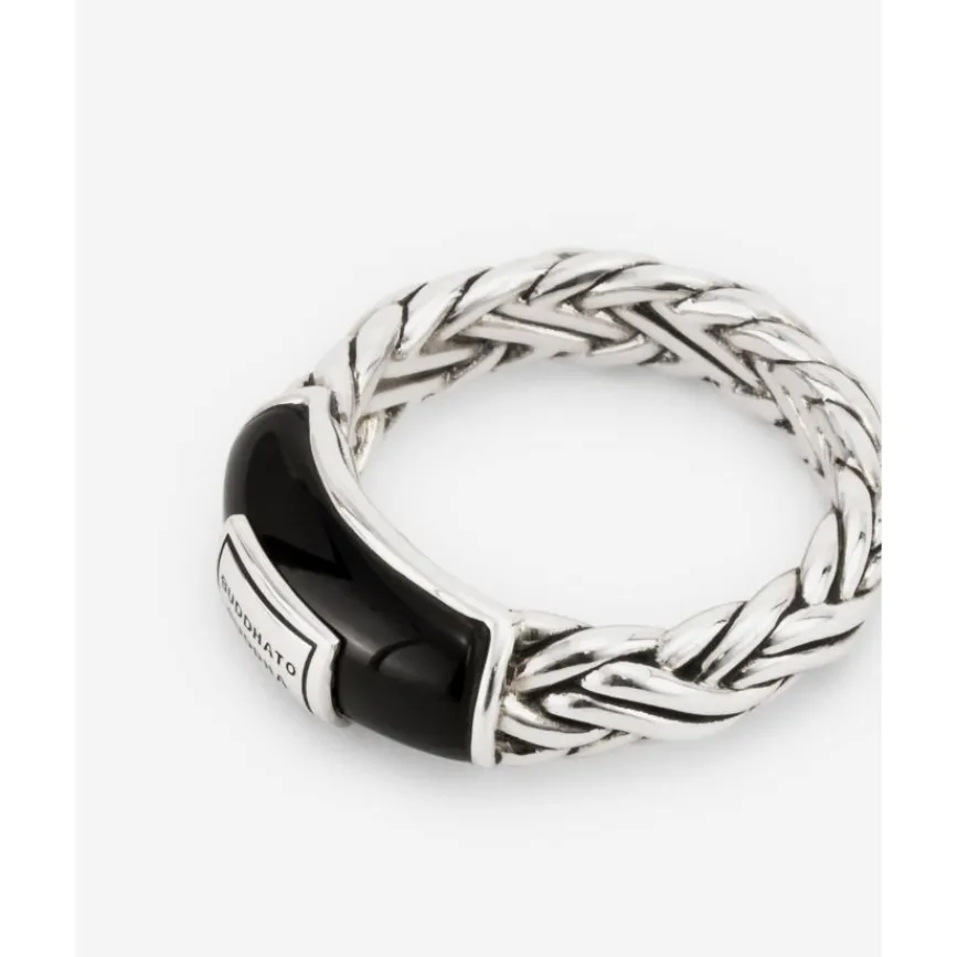Buddha to Buddha Katja XS Black Onyx Ring Silver Discount