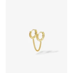 Buddha to Buddha Nathalie Hoops Dubbel Gelinkt Verguld Zilver Single Piece Hot