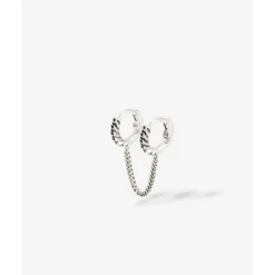 Buddha to Buddha Nathalie Hoops Dubbel Gelinkt Zilver Single Piece Clearance