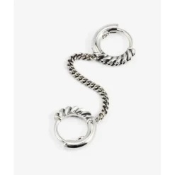 Buddha to Buddha Nathalie Hoops Dubbel Gelinkt Zilver Single Piece Clearance