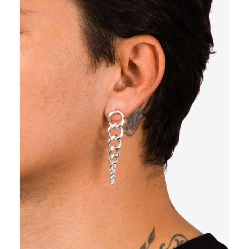 Buddha to Buddha Oorbel Chain Gradient Zilver Single Piece Sale