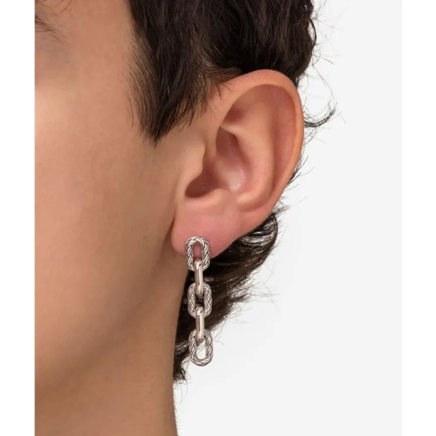Buddha to Buddha Oorbel Katja Link Zilver Single Piece New