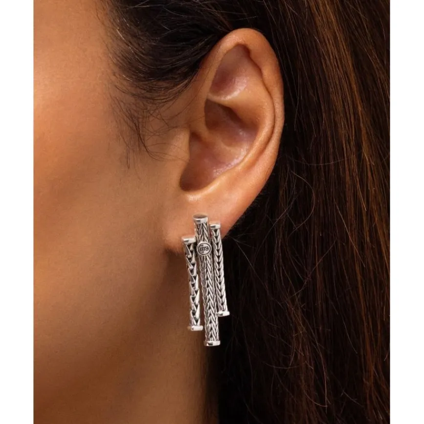 Buddha to Buddha Oorbel Triple Mini Zilver Single Piece Hot