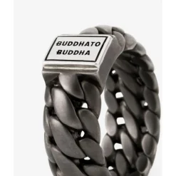 Buddha to Buddha Ring Ben Small Zwart Rhodium Zilver Best