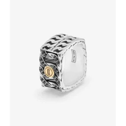 Buddha to Buddha Ring Esther Dubbel Limited Zwart Spinel Zilver Goud 14kt Sale
