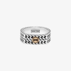 Buddha to Buddha Ring Esther Dubbel Mini Limited Zilver Goud 14kt Outlet