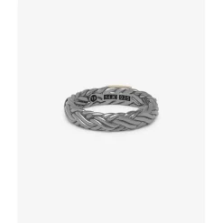 Buddha to Buddha Ring Katja XS Zwart Rhodium Shine Goud 14kt Outlet