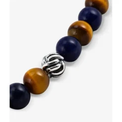 Buddha to Buddha Spirit Bead Mini Ketting Mix Sodaliet Tijgeroog Zilver 43-45 cm New