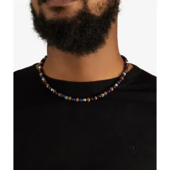 Buddha to Buddha Spirit Bead Mini Ketting Mix Sodaliet Tijgeroog Zilver 43-45 cm New