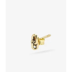 Buddha to Buddha Stacking Oorknopje Double Link Goud 14kt Single Piece Hot