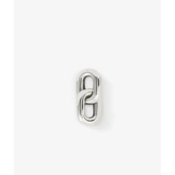 Buddha to Buddha Stacking Oorknopje Double Link Zilver Single Piece Fashion